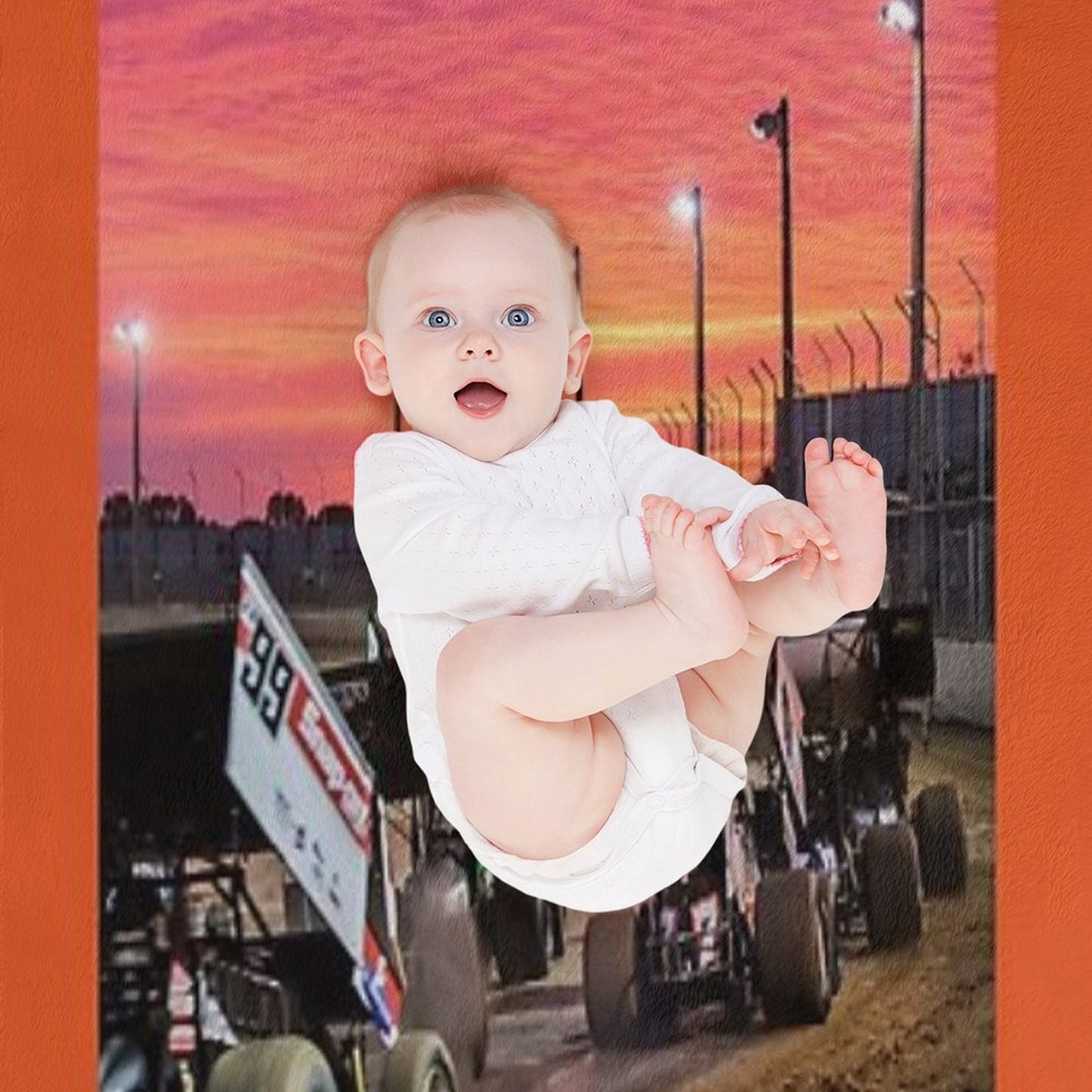 Sunset at The Speedway Track. Throw Blanket