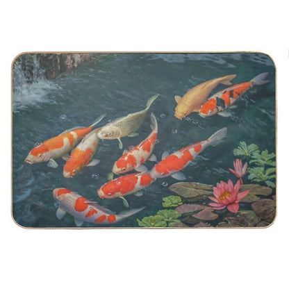 Koi Fish Pond  Goldfish Bath Mat