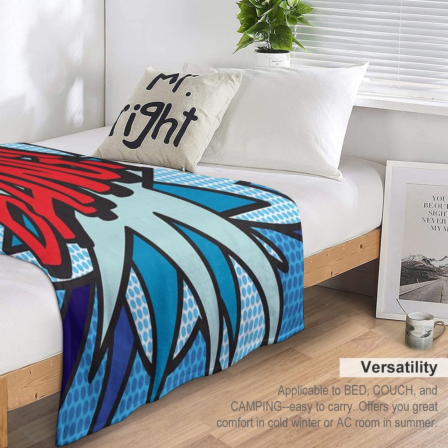 BANG Comic Book Pop Art Modern Fun Graphic Throw Blanket