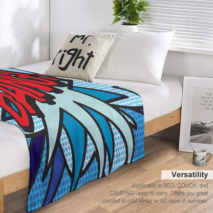 BANG Comic Book Pop Art Modern Fun Graphic Throw Blanket
