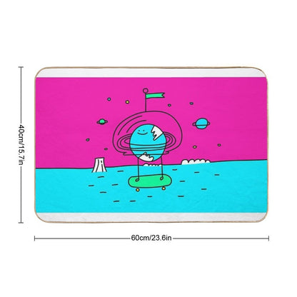 Surreal Planet - Mr Beaker  Easy Maintenance Bath Mat