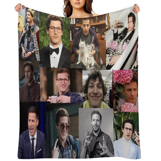 Andy Samberg (jake Peralta) Pic Collage Throw Blanket