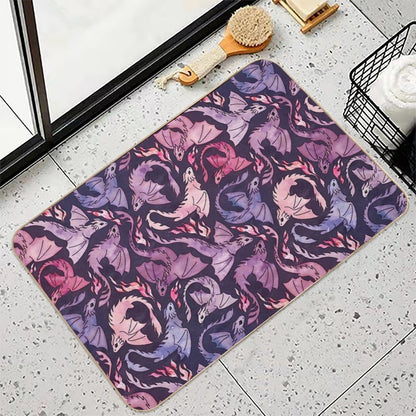 Dragon Fire Dark Pink & Purple  Anti-Trip Bath Mat