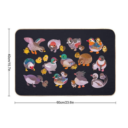 Duck And Duckling - Dark Bath Mat