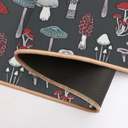 Midnight Mushrooms - Fun Fungus Pattern by Cecca Designs Bath Mat