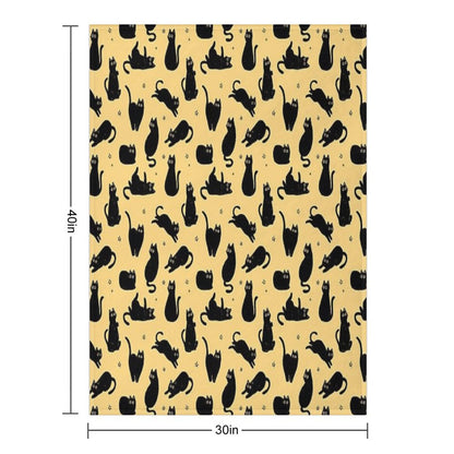 Black Cat Pattern Throw Blanket
