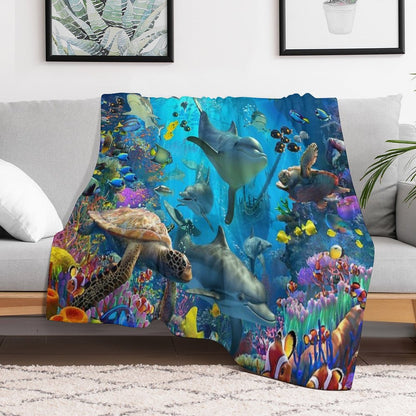 Dolphin Playground Throw Blanket