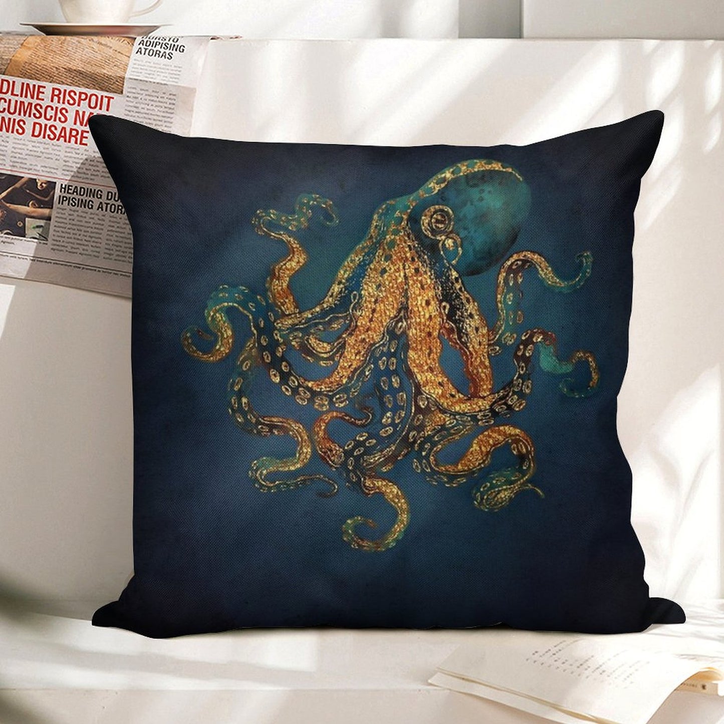 Underwater Dream IV Linen Throw Pillow Cover