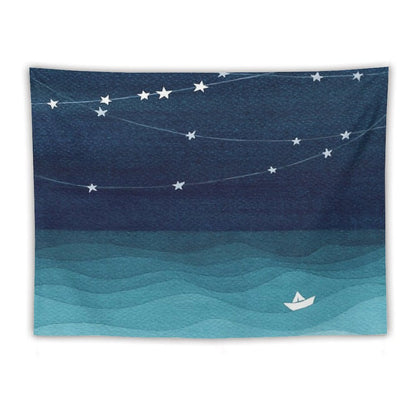 Garland of Stars, Teal Ocean Tapestry