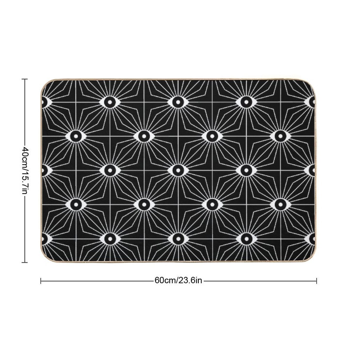 Electric Eyes - Black And White  Toxin-Free Bath Mat