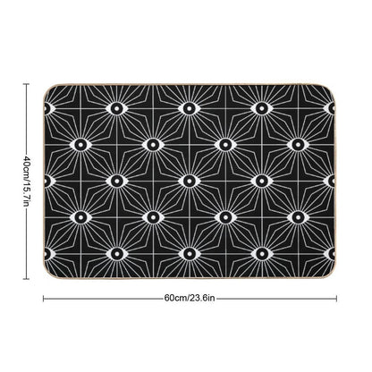 Electric Eyes - Black And White  Toxin-Free Bath Mat