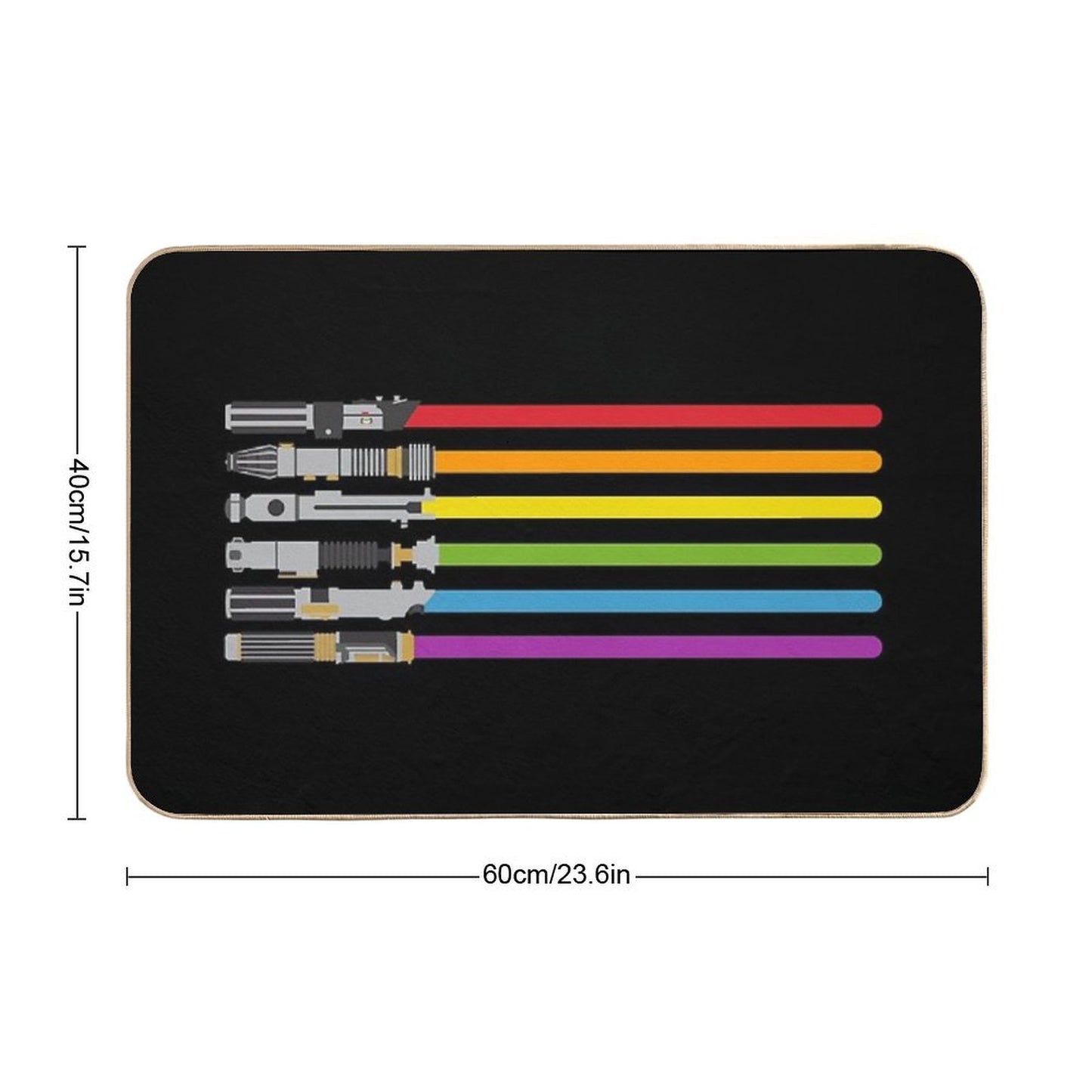 Lightsaber Rainbow Bath Mat