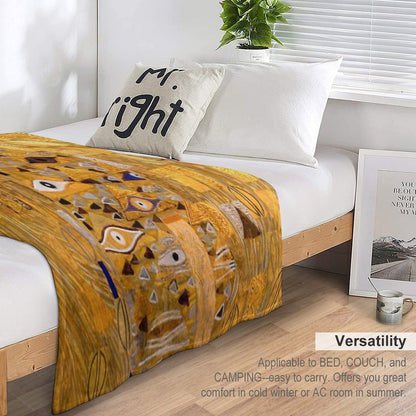 Adele Bloch-Bauer I - Detail by Gustav Klimt Gold Throw Blanket