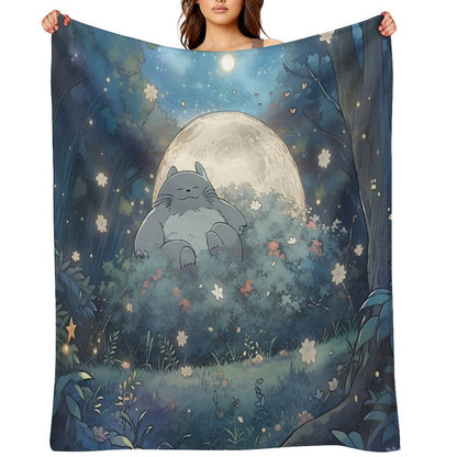 Explore The Enchanting World of My Neighbor Totoro XI Original Art And Illustrations Online Throw Blanket