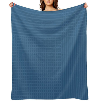 Light Stripes And Tartan on A Blue Background. Throw Blanket