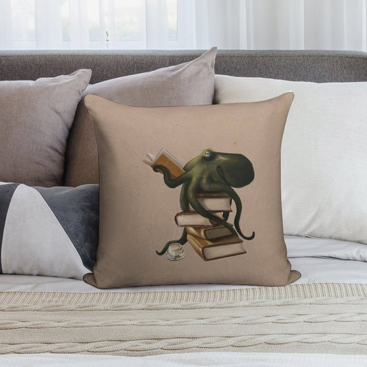 Well-Read Octopus Soft Durable Construction Throw Pillow