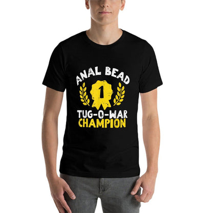 Bead Tug O War Champion Funny Saying Adult Humor Men Women  Ribbed Collar T-Shirt
