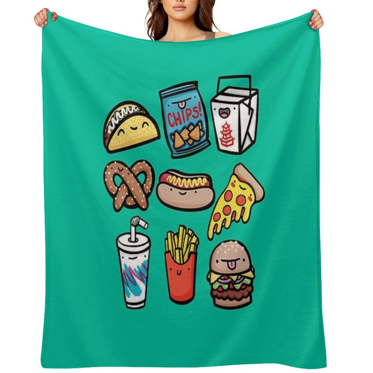Junk Food Dudes Throw Blanket