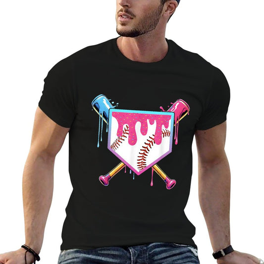 Baseball Drip For Boys Ice Cream Drip Youth Boys Baseball T-Shirt