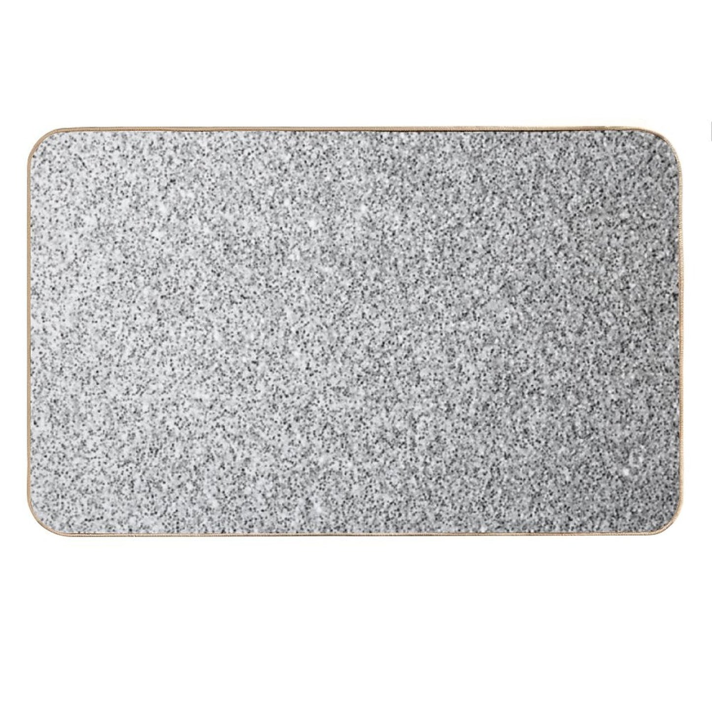 Light Gray, Black And White Elegant Design (Photo of Glitter - Not Reflective) Bath Mat