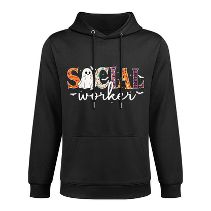 Social Worker Halloween Retro Ghost Halloween Social Worker Casual Wear Hoodie