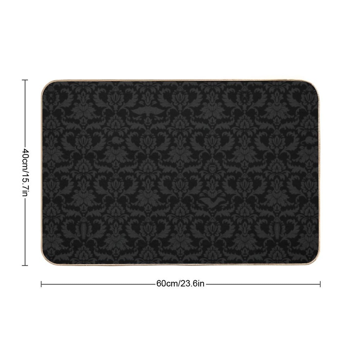 Victorian Gothic Pattern (Black) Bath Mat