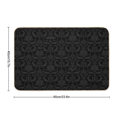 Victorian Gothic Pattern (Black) Bath Mat