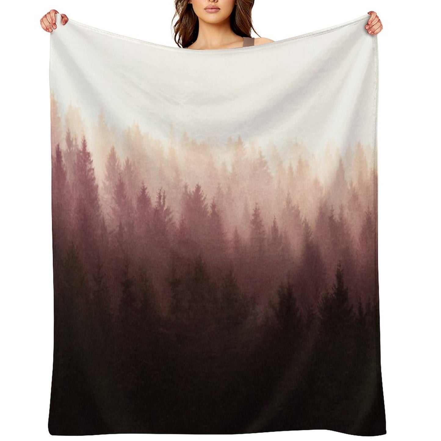 Chasing Light  Exploring A Vintage Mountain Fairytale Wilderness Forest With Cascadia Trees Covered In Magic Fog Throw Blanket