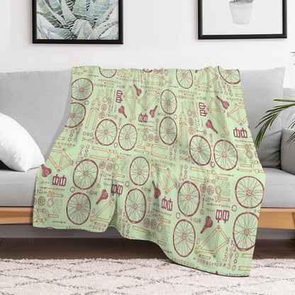 Bicycle Parts Throw Blanket