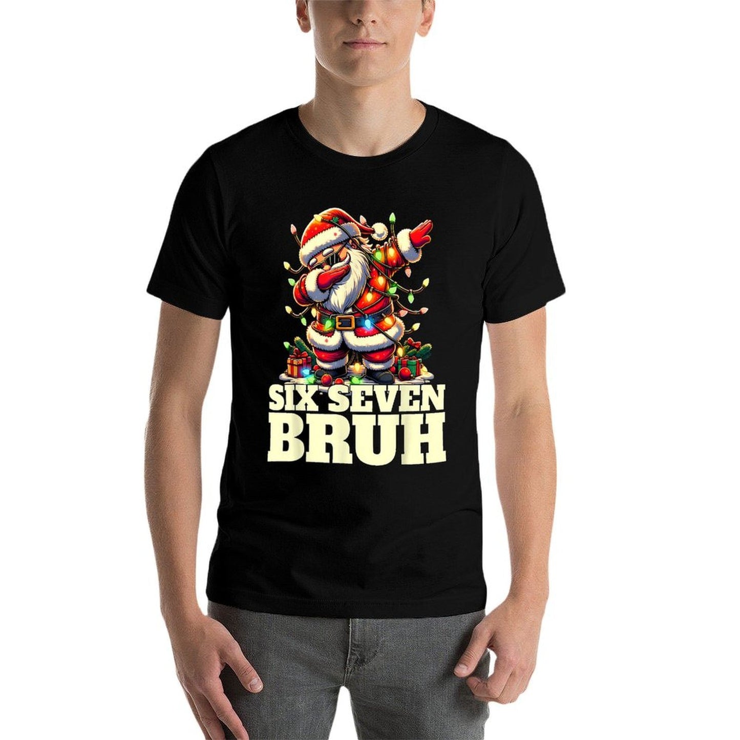 Funny Six Seven Christmas 6-7 Meme Santa 6 7 Six Seven Bruh  Versatile T-Shirt