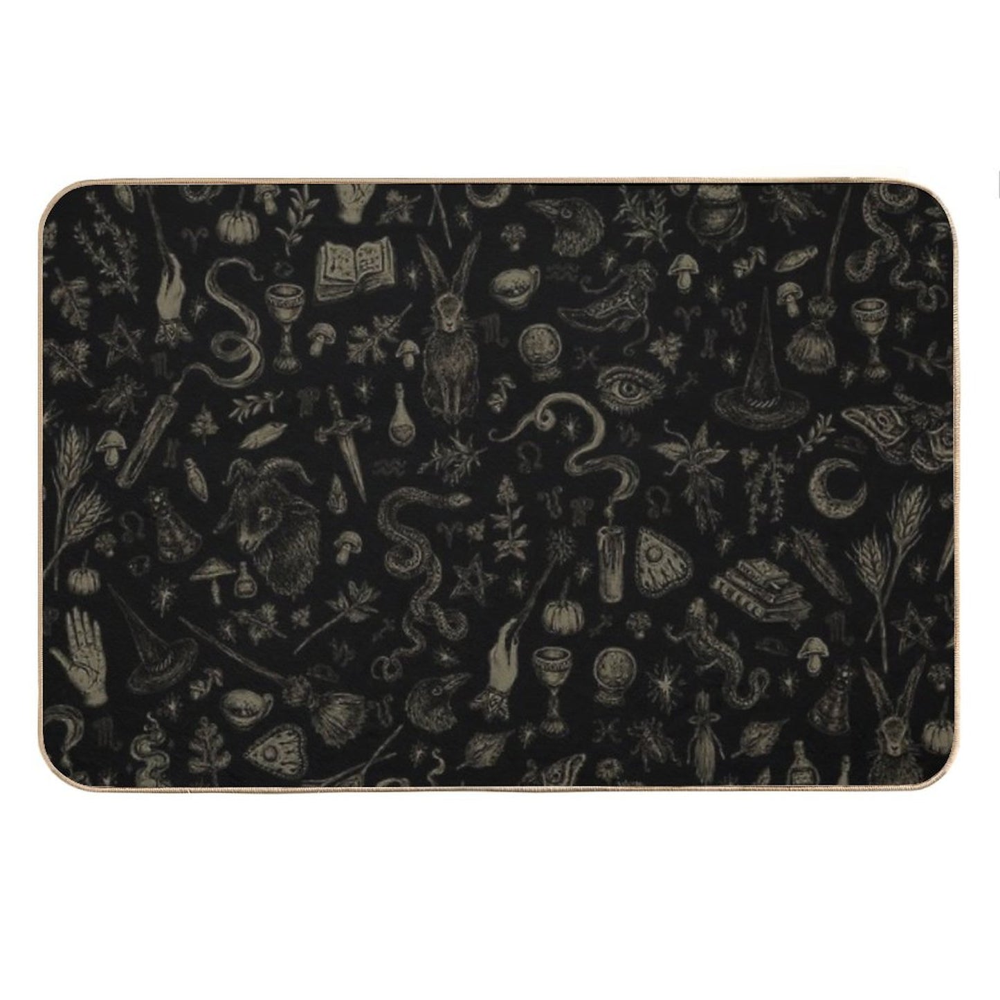 Just Witch Things (black And Beige) Bath Mat