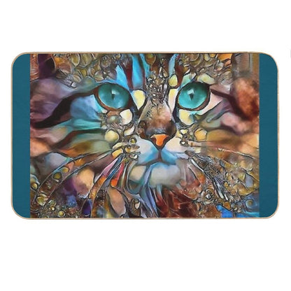 Andyna, Cat, Chat, Cat, Lea Roche Paintings Bath Mat