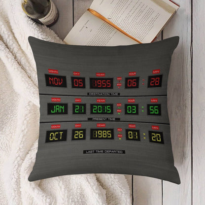 Back To The Future Linen Throw Pillow Cover