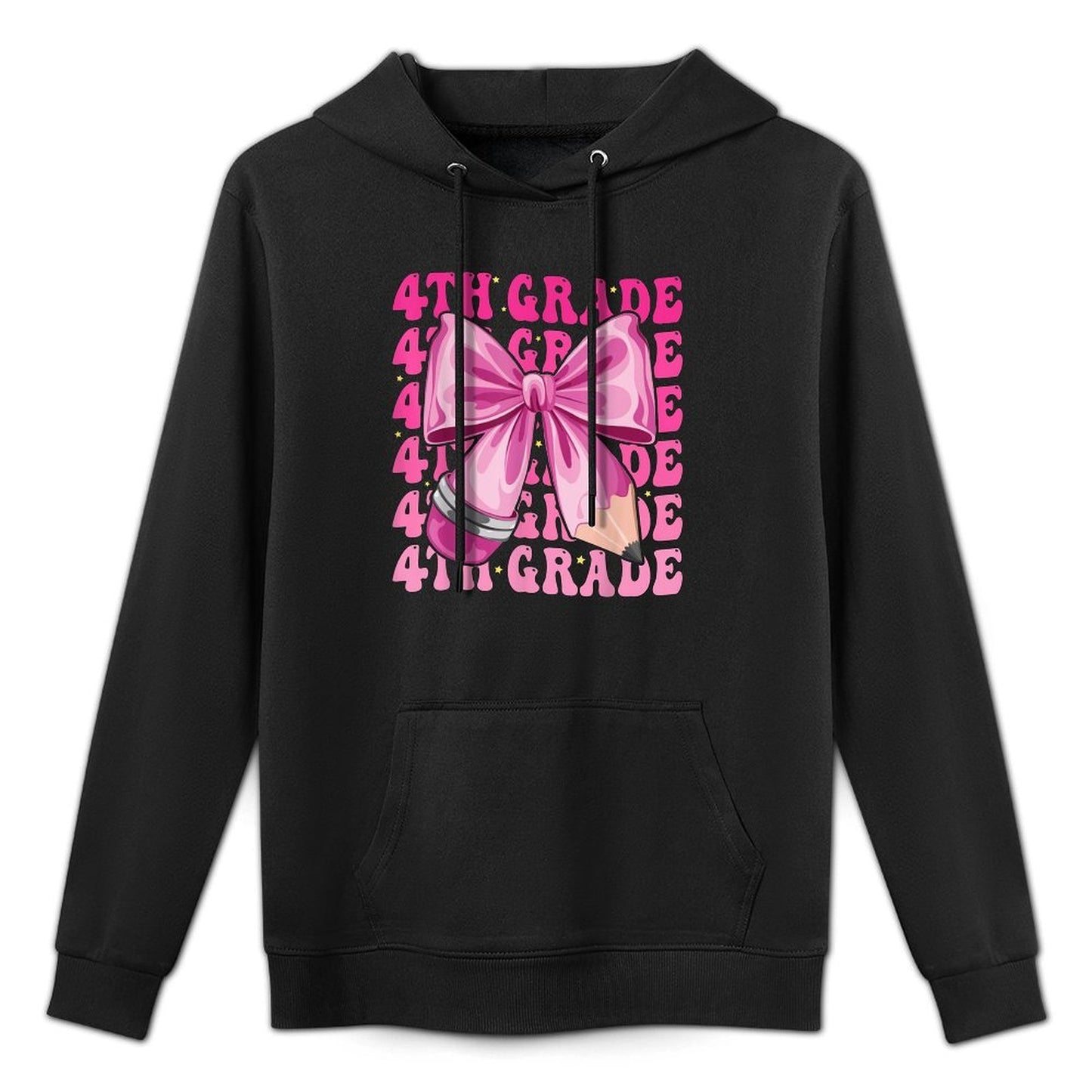 First Day Of 4th Grade Girls Coquette Bow Back To School Unisex Design Hoodie