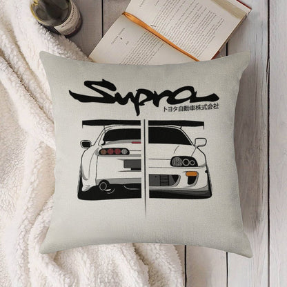 Toyota Supra MK IV - CarCorner Linen Throw Pillow Cover