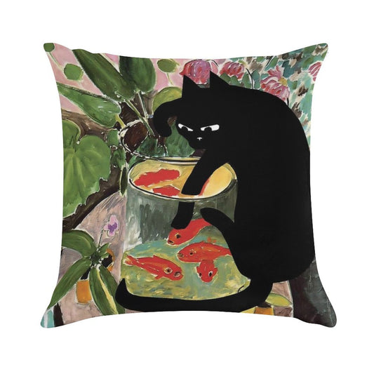 Matisse's Goldfish And A Cat Soft Bedroom Essential Throw Pillow
