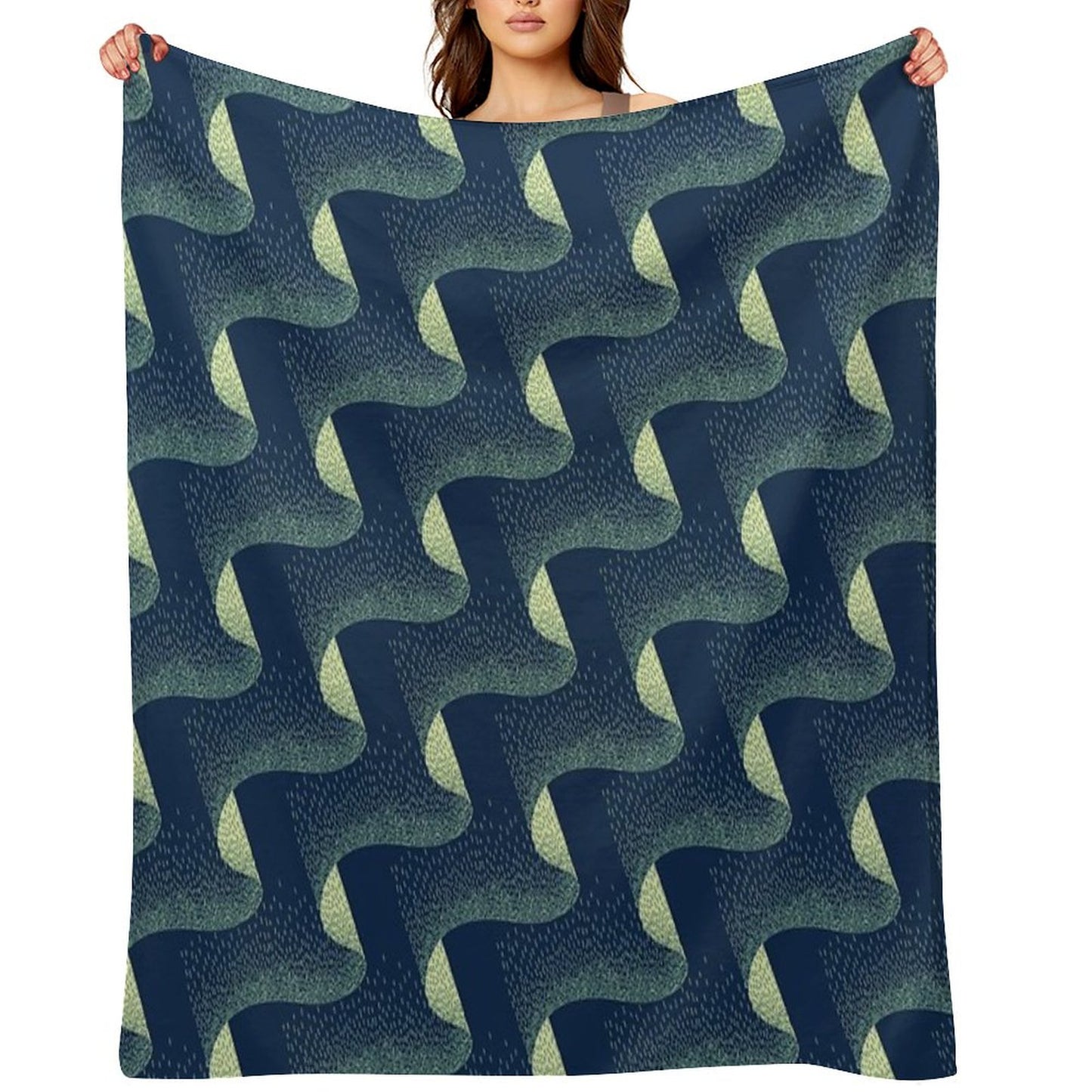 Aurora Embroidery  Repeat Pattern Throw Blanket