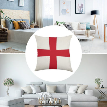 Flag of England (St. George's Cross) Linen Throw Pillow Cover
