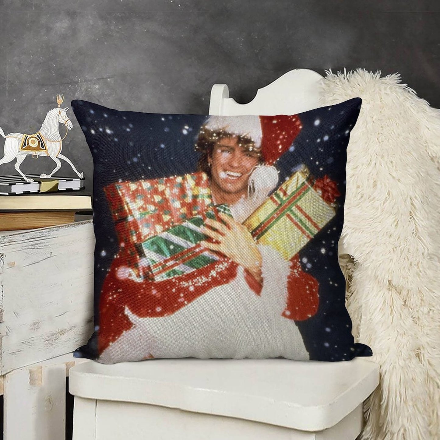 Last Christmas Linen Throw Pillow Cover