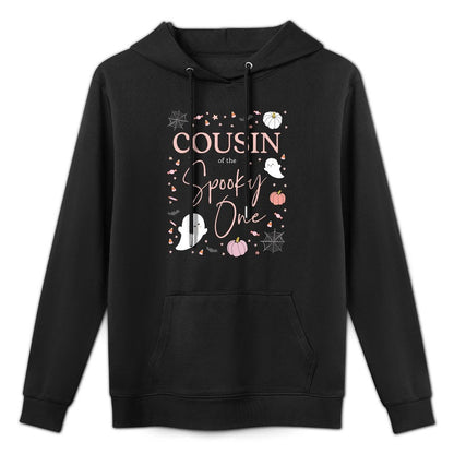 Cousin of The Spooky One Girl First Birthday Pink Halloween Customizable Surface Hoodie