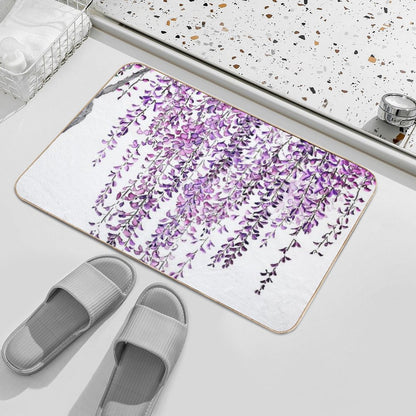 Hand Painted Purple Wisteria  in Bloom Bath Mat