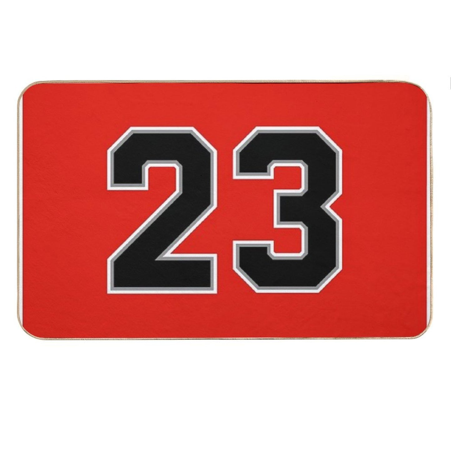 Basketball Red 23 Number Bath Mat
