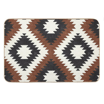 Aztec Neutrals - Inkwell & Brandywine Bath Mat