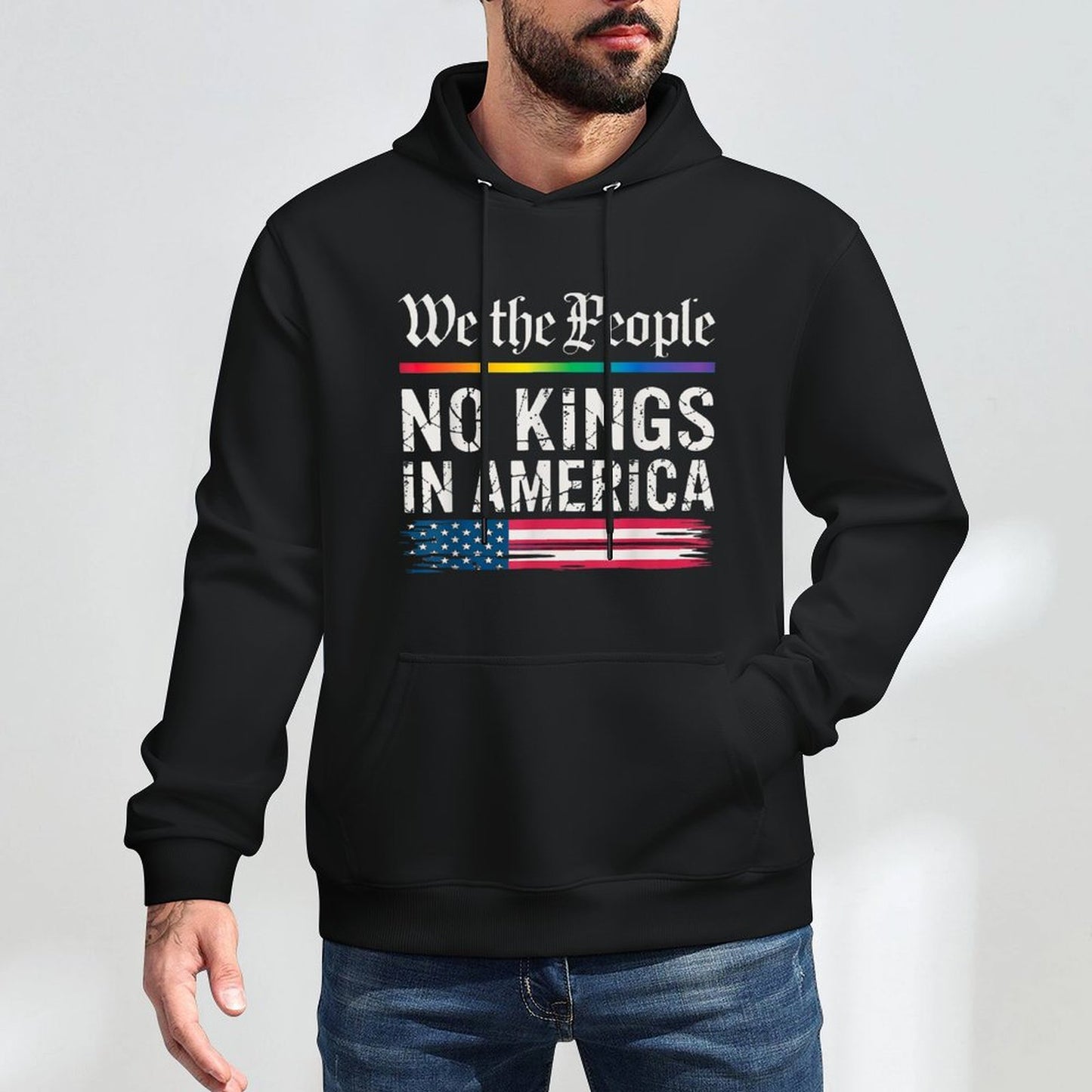 No Kings In America We The People Machine Washable Hoodie