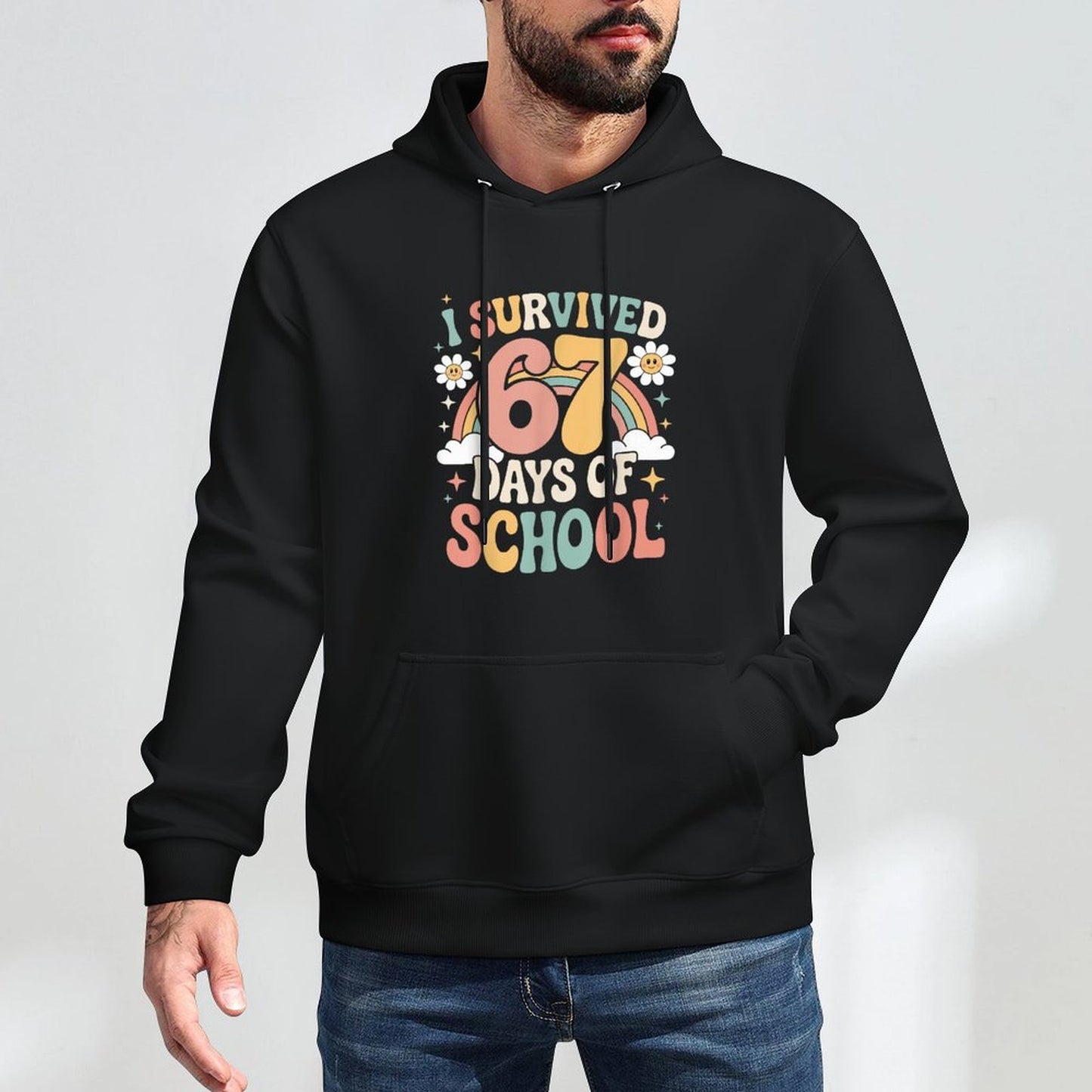I Survived 67 Days of School - Funny Teachers Students Meme Moisture-Wicking Hoodie