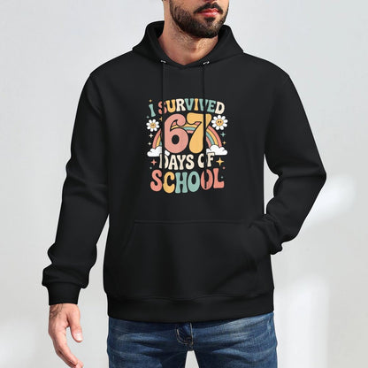 I Survived 67 Days of School - Funny Teachers Students Meme Moisture-Wicking Hoodie