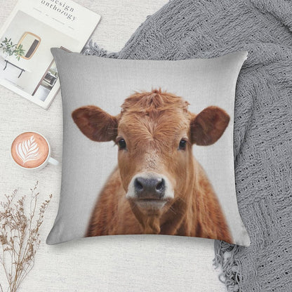 Cow - Colorful Soft Decorative Cover Throw Pillow