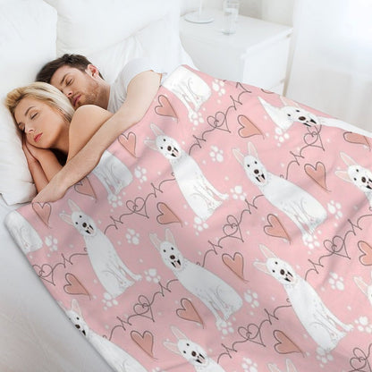 LOVE White German Shepherd Throw Blanket
