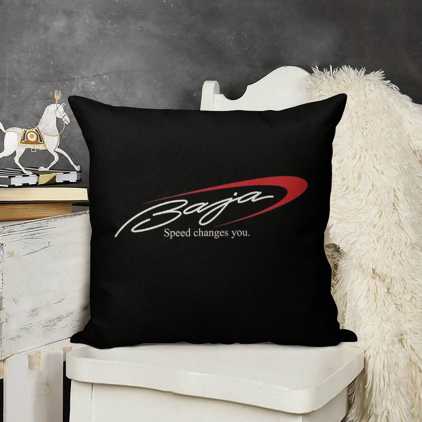 Baja Boats Logo Linen Throw Pillow Cover