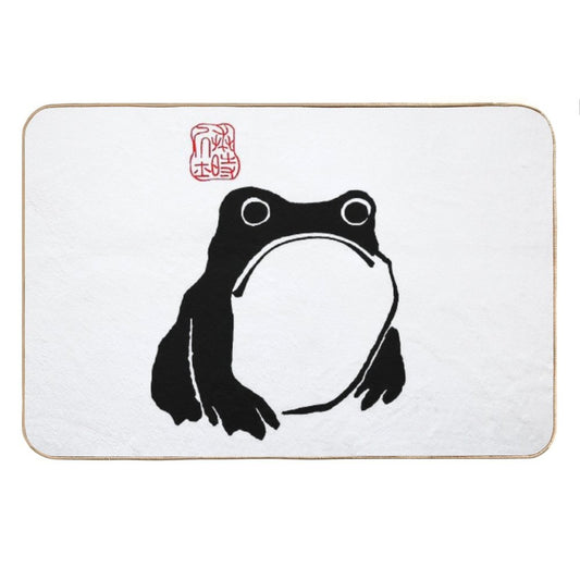 Unimpressed Frog Japanese Woodblock Matsumoto Hoji Bath Mat